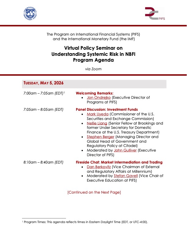 PIFS-IMF Virtual Seminars - May 2026