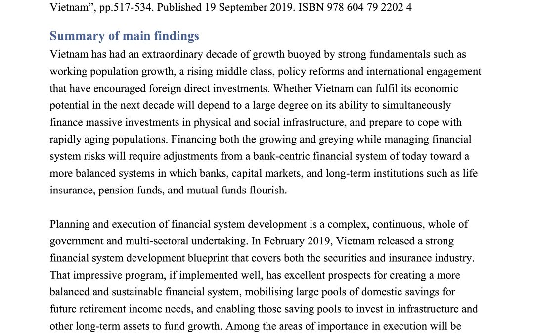 Developing Balanced Financial Systems to Fund the Growing and the Greying with Sustainability and Stability (2019)